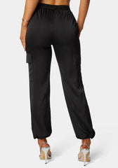 Luxe Satin Cargo Jogger