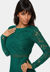 Open Back Lace Mini Dress