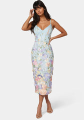 Floral Embroidered Midi Dress