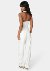 Tailored Vest Style Halter Jumpsuit