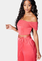 Off Shoulder Draped Corset Top