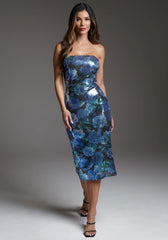 Sequin Strapless Midi Dress