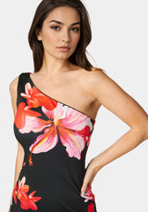 One Shoulder High Slit Maxi Dress