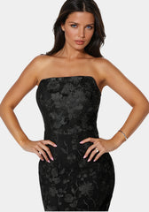3D Floral Strapless Gown
