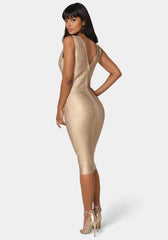Foiled Bandage Metallic Dress