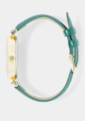 Croco Strap Crystal Watch