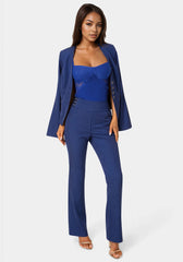 Mid Rise Stripe Mini Bootcut Leg Pant