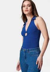 Cold Shoulder Ring Detail Knit Top