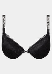 MEGA PUSH UP Lace Bra with Bebe Rhinestone Detail