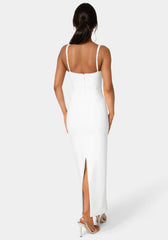 Embellished Strapless Column Maxi Dress