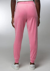 Rhinestone Detail Velour Jogger