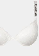 MEGA PUSH UP Lace Bra with Bebe Rhinestone Detail