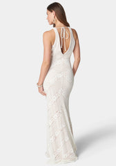 Sleeveless Lace Gown