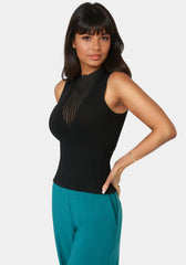 High Neck Shadow Knit Sweater