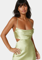 Open Back Cut Out Midi Slip Dress