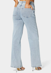 High Waist Embellished Wide Leg Jeans