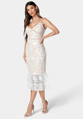 Sparkle Flounce Midi Dress