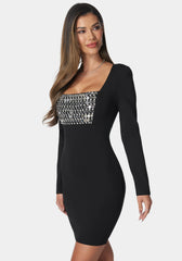 Beaded Bodice Mini Dress