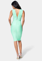 Plunge Neck Bandage Dress