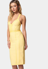 Bandage Lurex Halter Dress
