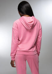 Rhinestone Detail Velour Hoodie