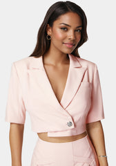 Cropped Short Sleeve Blazer