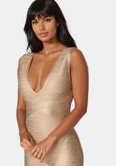 Foiled Bandage Metallic Dress