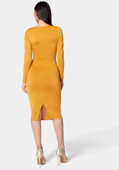 Open Neck Midi Dress