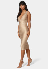Foiled Bandage Metallic Dress
