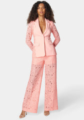 High Waist Wide Leg Lace Pant