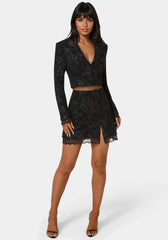 Tailored Floral Jacquard Blazer