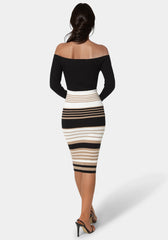 Off Shoulder Stripe Dress