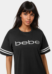 Curved Hem Active Top With Glitter Logo
