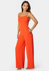 Fluid Crepe Palazzo Leg Jumpsuit