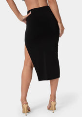 Fitted Midi Knit Skirt