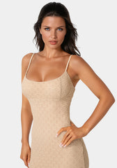 Floral Lace Bodycon Maxi Dress