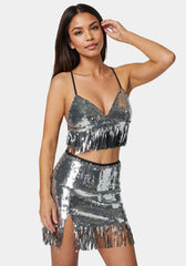 Lace Shrug And Sequins Cami