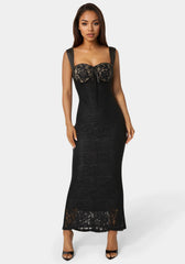 Lace Bustier Midi Dress