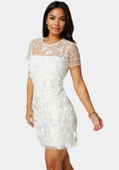 3D Floral Fit & Flare Mini Dress