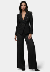 Studded Shoulder Double Breast Tailored Blazer