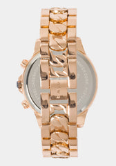 Rose Dial Crystal Bezel Watch
