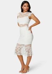 Illusion Lace Midi Dress