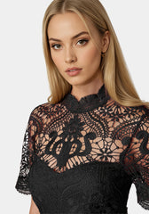 Flounce Lace Mini Dress