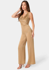 Ceycrepe Satin Cowl Jumpsuit