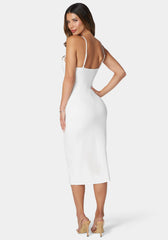 Rib Spaghetti Strap Midi Dress