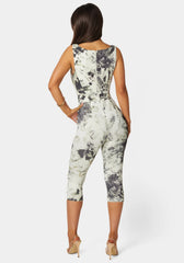 Open Neck Capri Catsuit