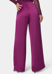 High Waist Satin Wide Leg Pant