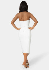 Strapless Cascade Midi Dress