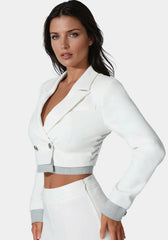 Cropped Eyelet Blazer