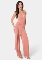 Slinky Drop Waist Halter Jumpsuit